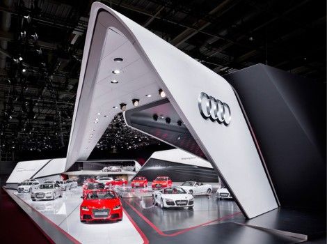 奧迪汽車(chē)展覽，車(chē)展，汽車(chē)展臺(tái)